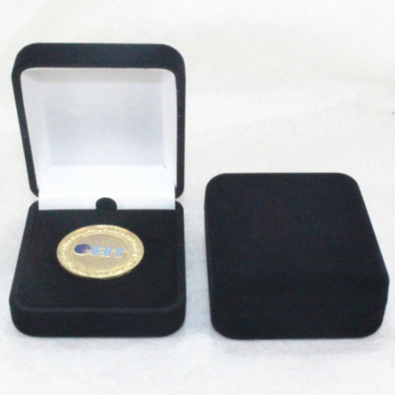 Item F-05 round shape Velvet Box for ring, badge & small coin, mm. 55*70*26, weights about 35g
