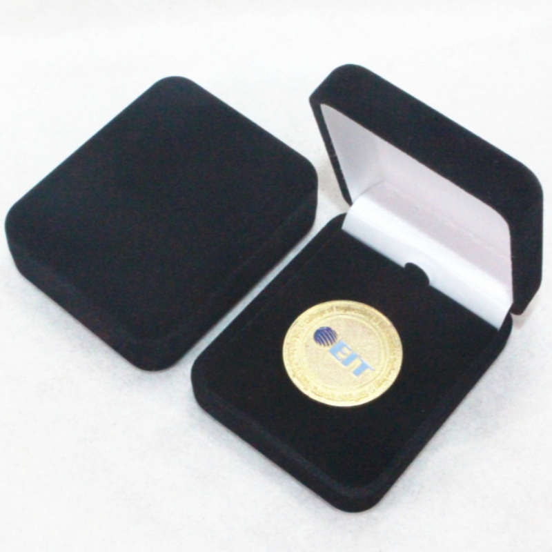 Item F-05 round shape Velvet Box for ring, badge & small coin, mm. 55*70*26, weights about 35g