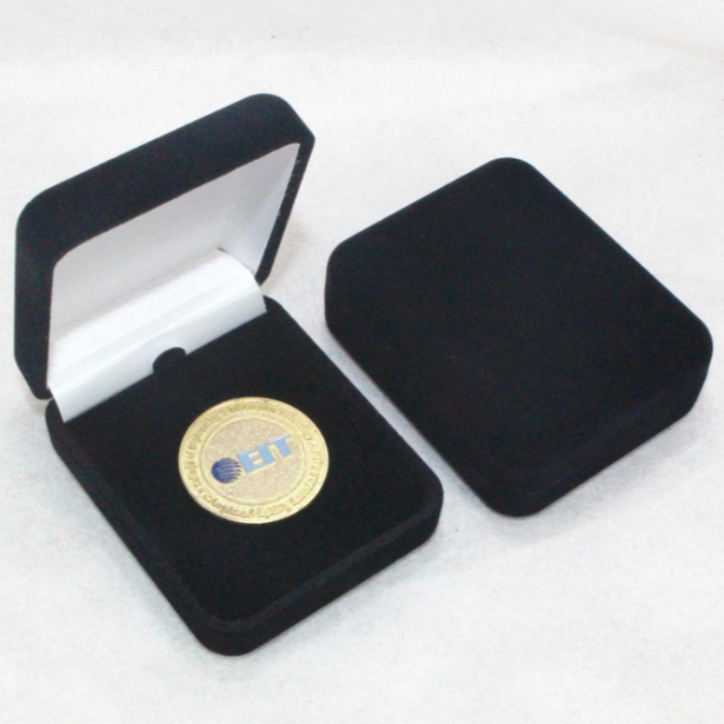 Item F-05 round shape Velvet Box for ring, badge & small coin, mm. 55*70*26, weights about 35g