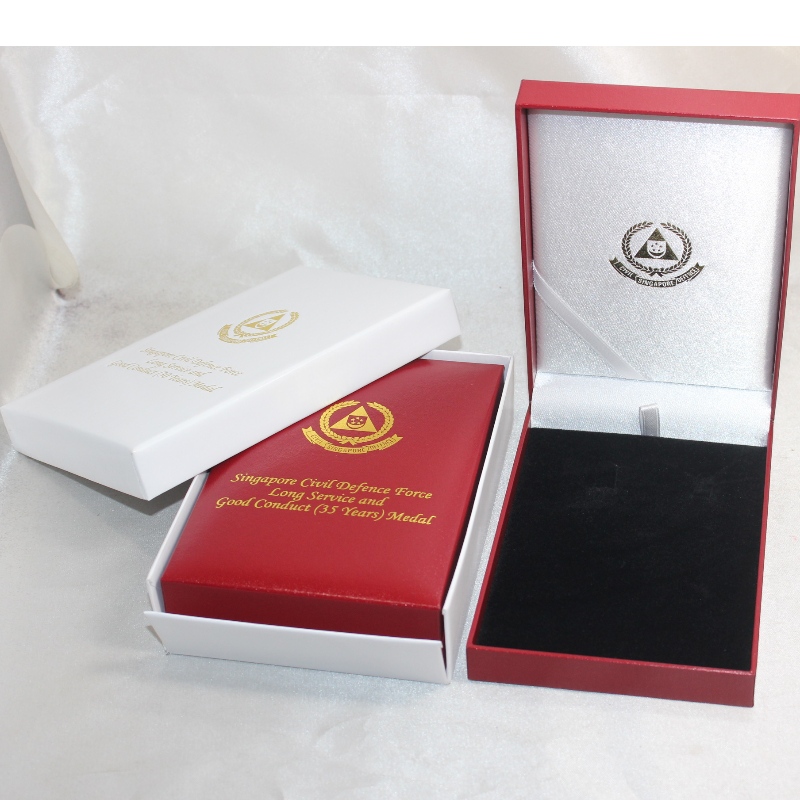 Item V-15S rectangle Leatherette Paper box for 75*120 mm medal, coin & badge, etc. mm. 97*143*34, weights about 170g