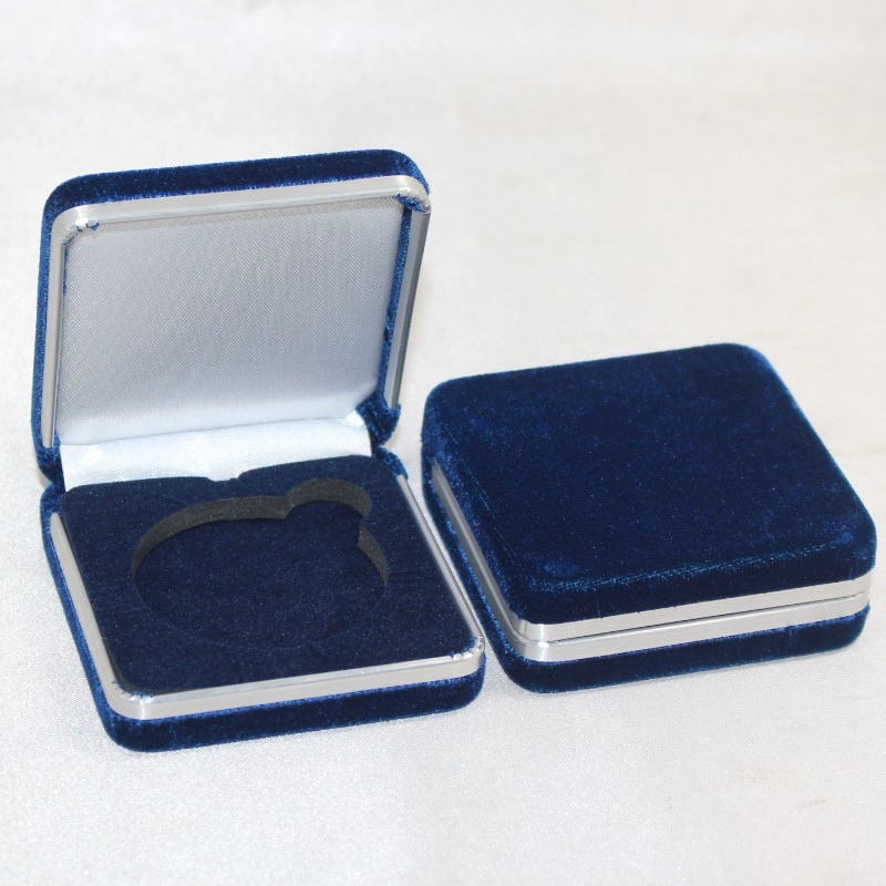 Item T-02s medal box covered by flannelette or PU Leather for 25-45mm coin, badge＆small medal, etc. mm.65*65*26, weights about 55g