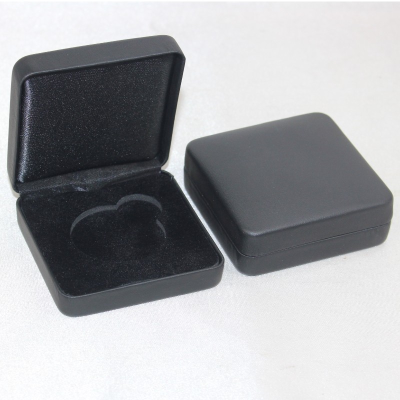 Item T-02s medal box covered by flannelette or PU Leather for 25-45mm coin, badge＆small medal, etc. mm.65*65*26, weights about 55g